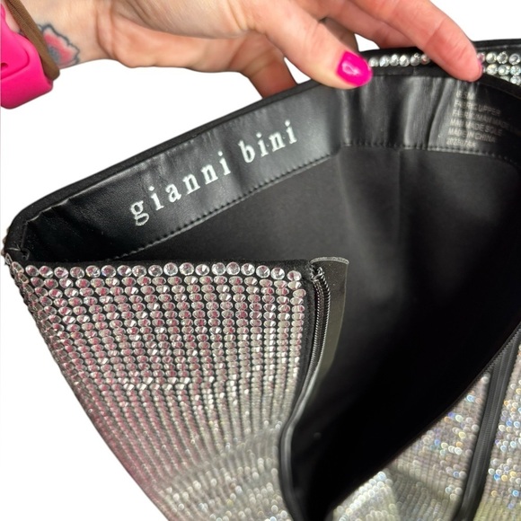 Gianni Bini Party Swifty GaborTwo Rhinestone Pointed Toe Tall Wedge Boots 6.5 - Picture 8 of 12